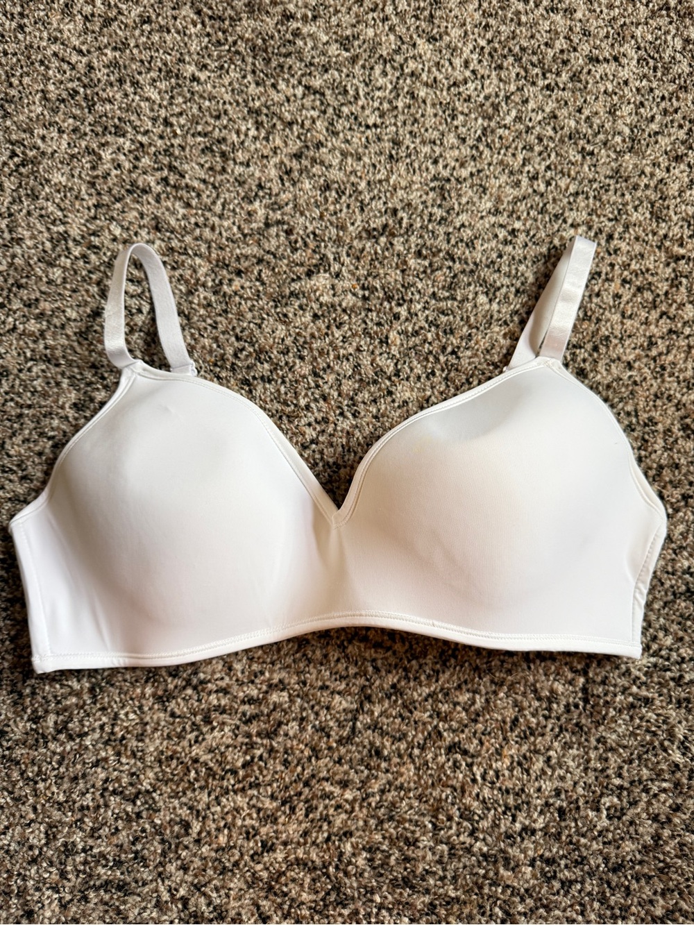 Seamless White Wireless Molded-Cup Bra